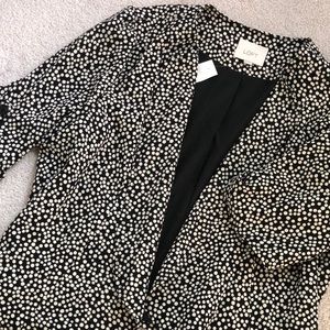 LOFT Flyaway Blazer Black & White Polka Dot